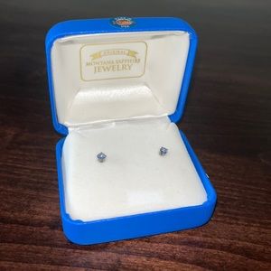 Original Montana Sapphire Jewelry Stud Earrings